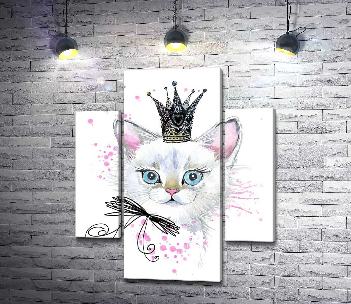 

Модульная картина ArtPoster Взгляд голубых глаз белой кошечки-принцессы 100x119 см Модуль №7