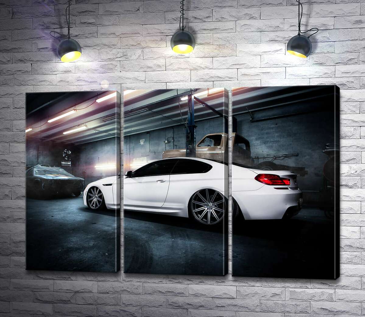 

Модульная картина ArtPoster Белый блеск автомобиля BMW M6 Gran Coupé 132x87 см Модуль №11