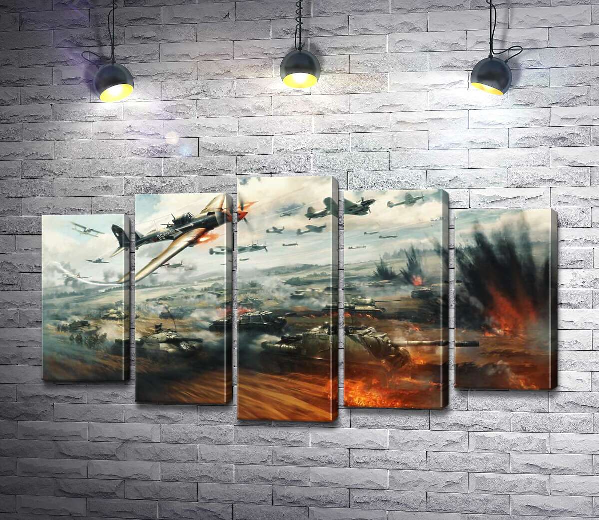 

Модульная картина ArtPoster В аду танкового и авиационного сражения 100x58 см Модуль №26