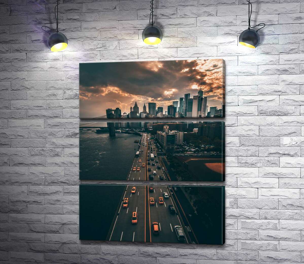 

Модульная картина ArtPoster Вид на облачный Сан-Франциско и темные воды у набережной 50x63 см Модуль №13