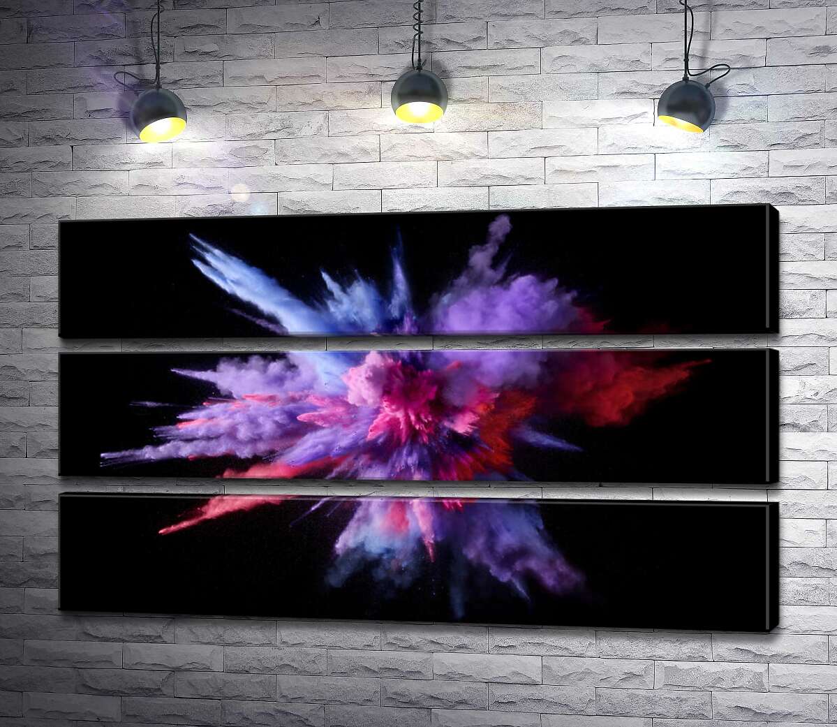 

Модульная картина ArtPoster Взрыв цветов в черном пространстве 130x75 см Модуль №13