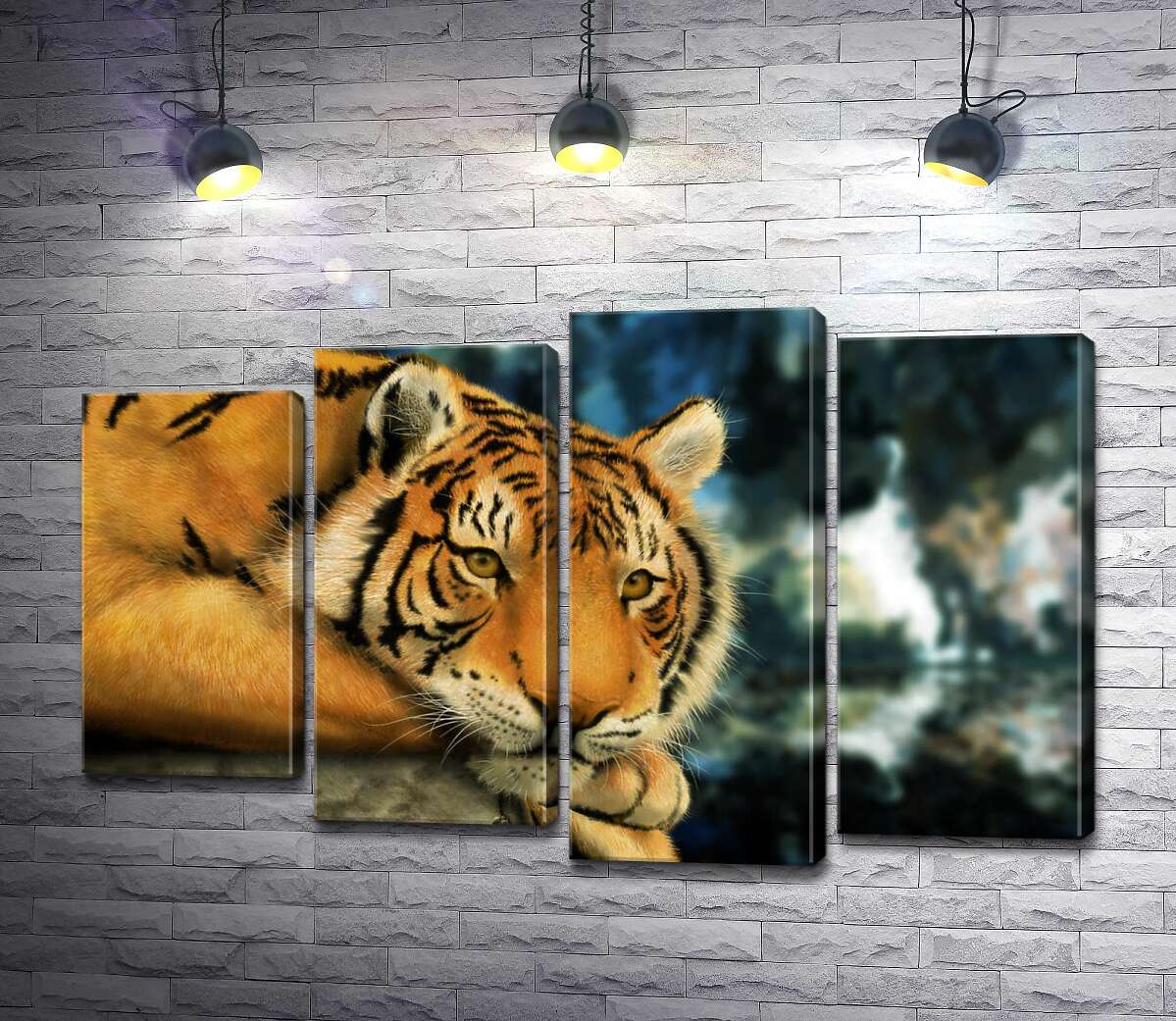 

Модульная картина ArtPoster Бенгальский тигр отдыхает 132x83 см Модуль №21