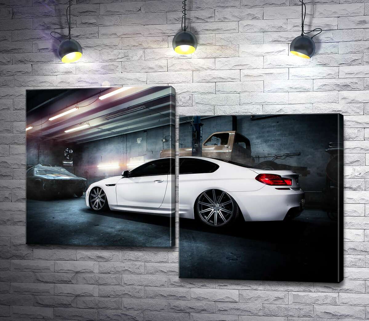 

Модульная картина ArtPoster Белый блеск автомобиля BMW M6 Gran Coupé 130x88 см Модуль №5