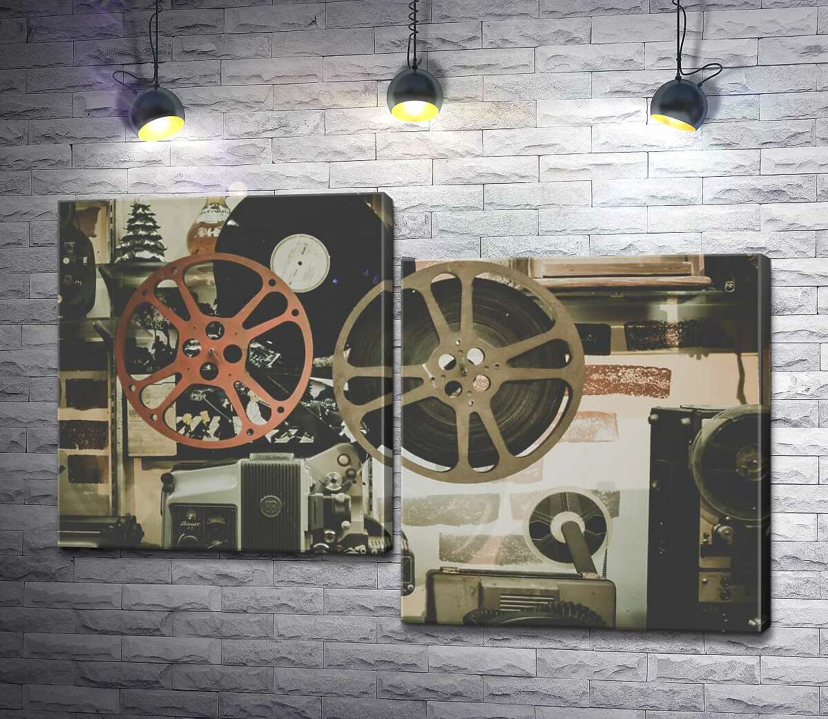 

Модульная картина ArtPoster Бобина накручивает фильм через проектор 100x68 см Модуль №5