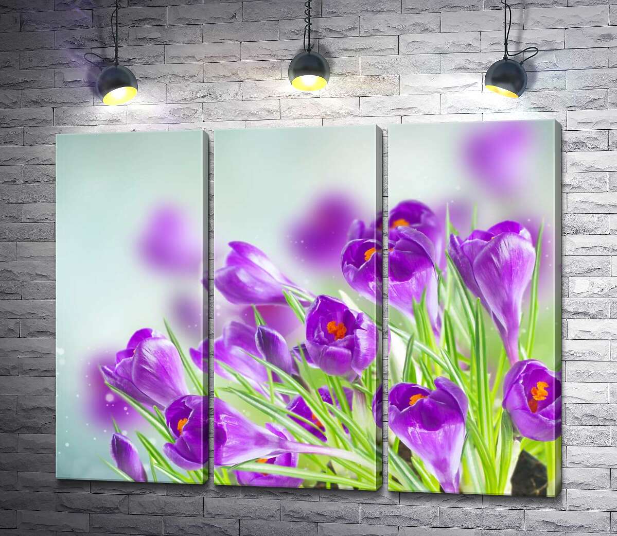 

Модульная картина ArtPoster Весеннее дыхание фиолетовых крокусов 102x80 см Модуль №11