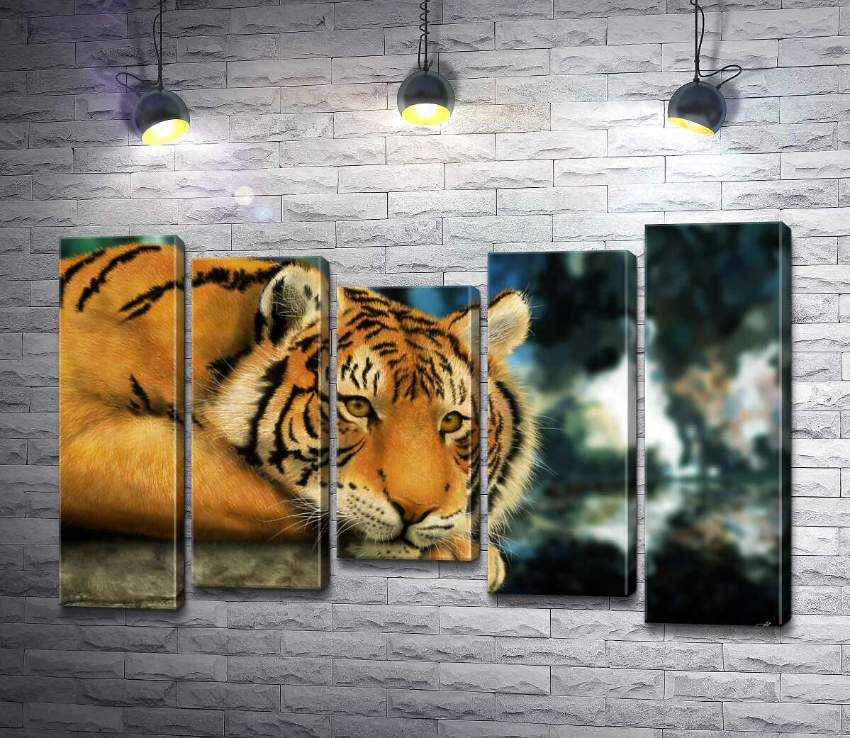 

Модульная картина ArtPoster Бенгальский тигр отдыхает 130x83 см Модуль №28