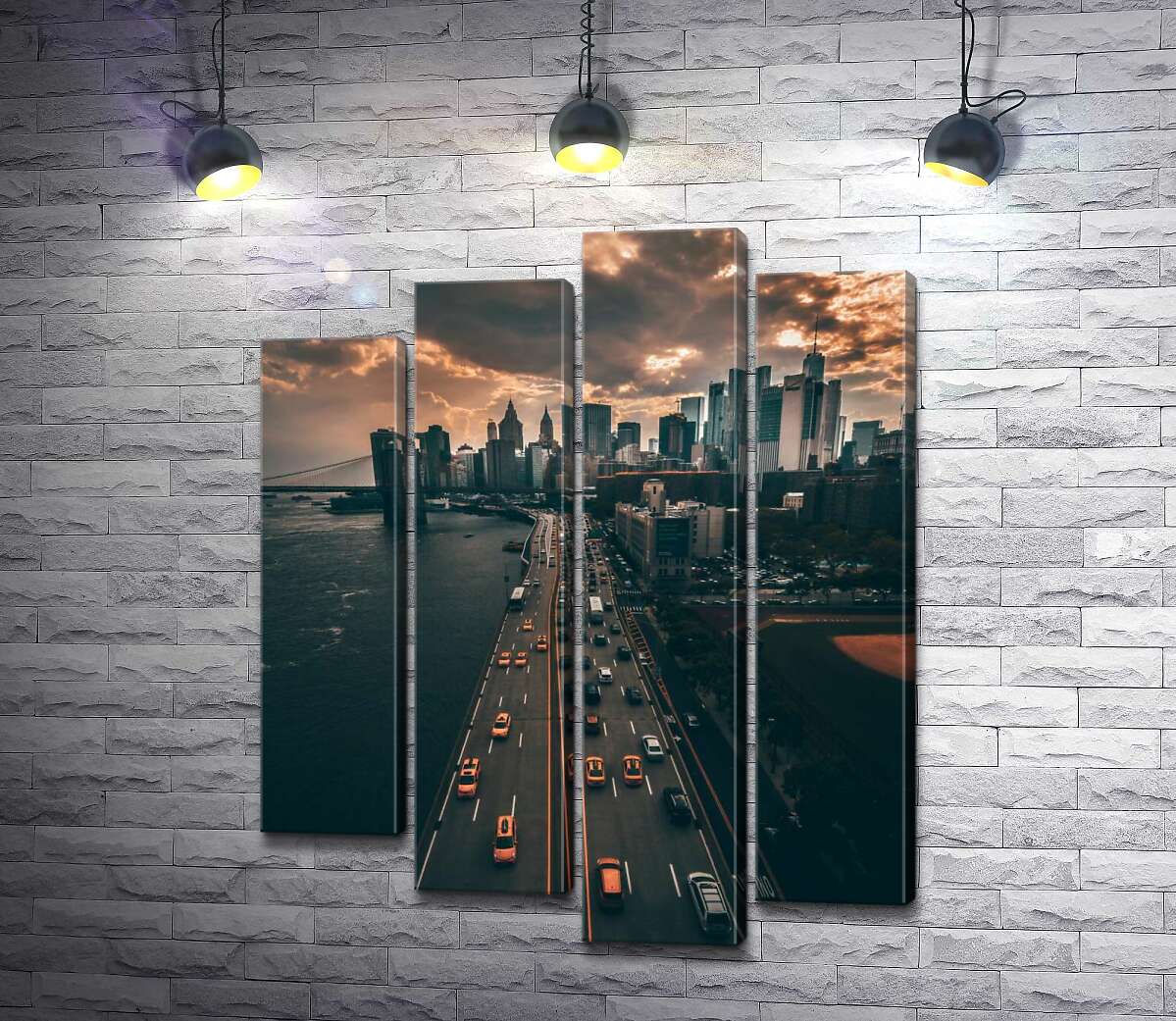 

Модульная картина ArtPoster Вид на облачный Сан-Франциско и темные воды у набережной 100x127 см Модуль №21