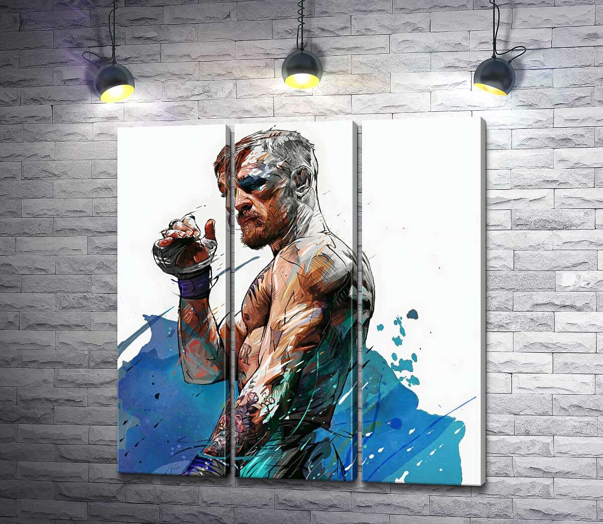 

Модульная картина ArtPoster Боксер Конор Мак-Грегор (Conor McGregor) после победного боя 132x141 см Модуль №11