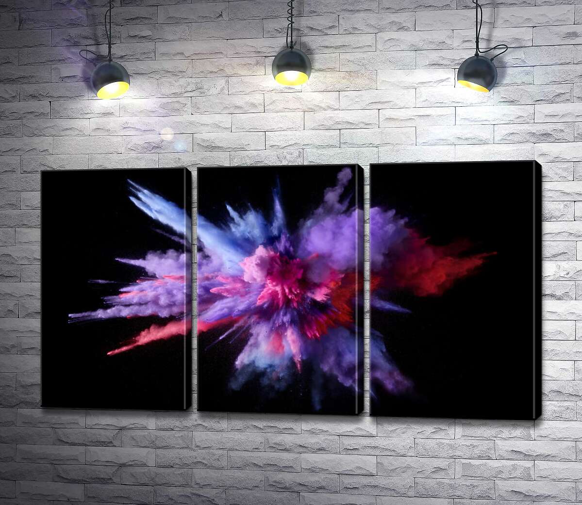 

Модульная картина ArtPoster Взрыв цветов в черном пространстве 132x73 см Модуль №11