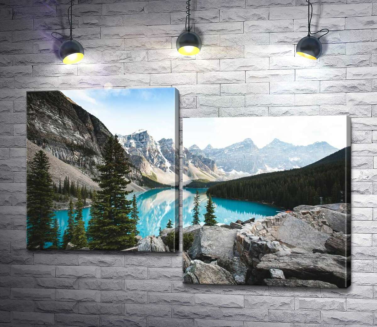 

Модульная картина ArtPoster Вид на озеро Морейн (Moraine Lake) со скалистой вершины 100x68 см Модуль №5