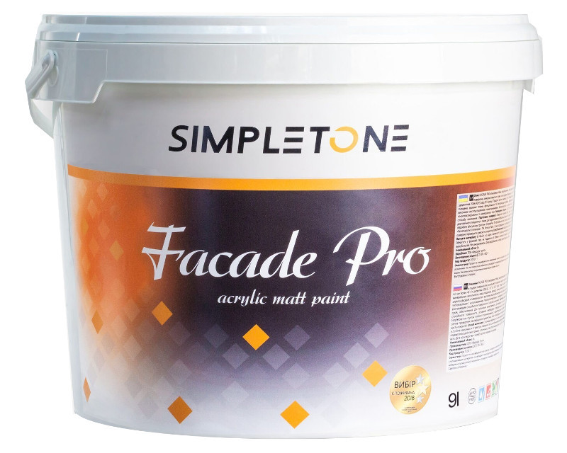

Краска акриловая SIMPLETONE FAÇADE PRO фасадная 9л