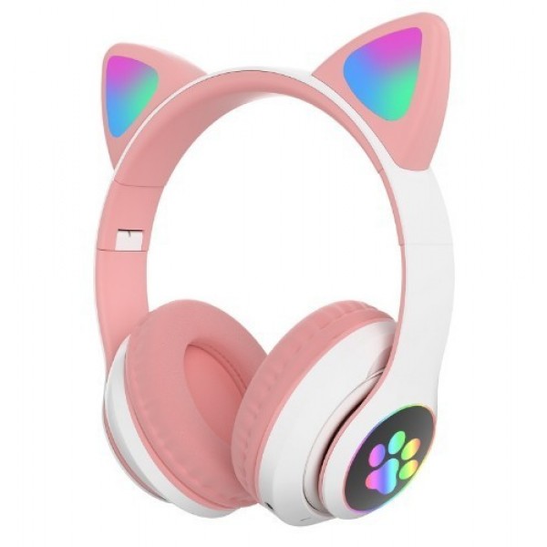 

Наушники детские CAT STN-28 Кошачьи ушки Bluetooth с подсветкой Headphones Розовые (П-500)