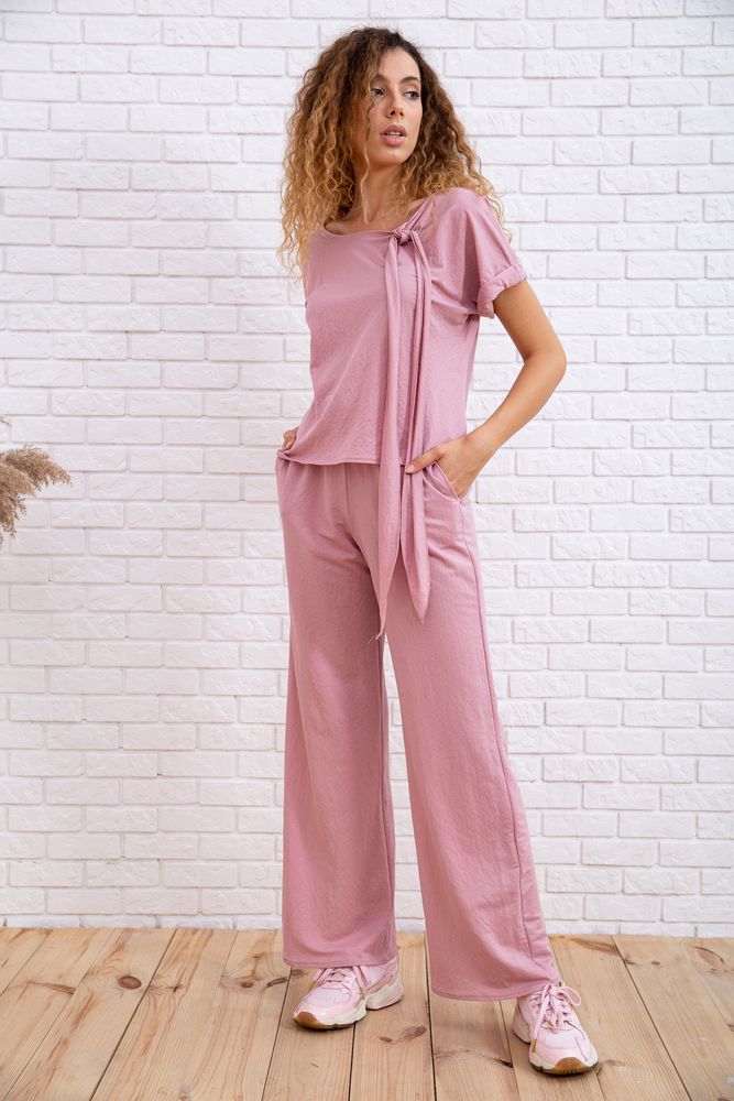 

Костюм женский цвет пудровый размер  FG_05847, Костюм женский цвет пудровый размер S FG_05847