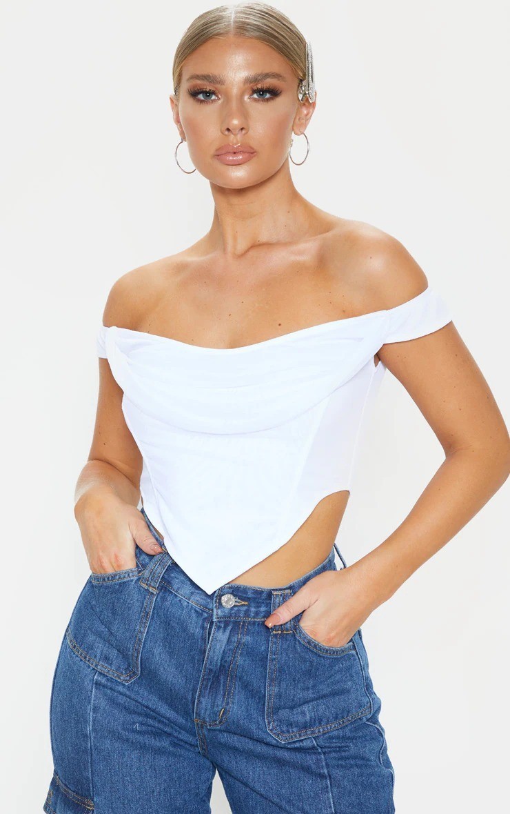 

Топ PrettyLittleThing  белый 8527123004200, Топ PrettyLittleThing 40 белый 8527123004200
