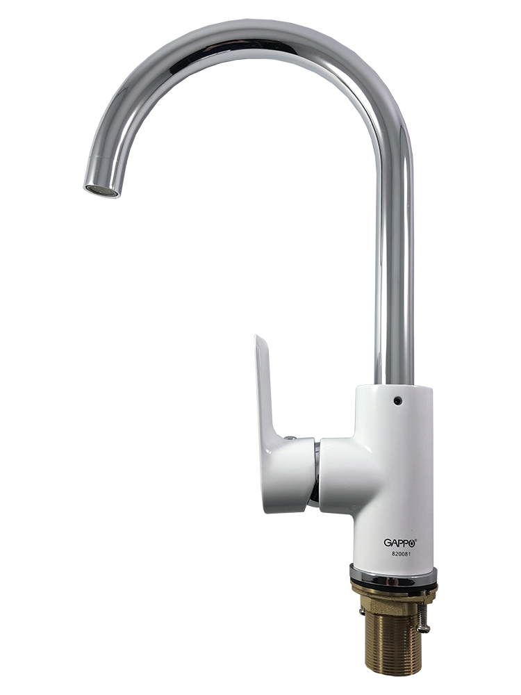 

G4048 Смеситель для кухни U гайка белый/хром Ø35 Gappo Noar 1/8 (ТР-00023303)