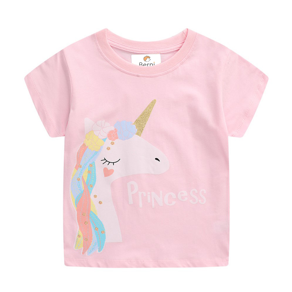 

Футболка для девочки с рисунком единорога розовая Princess Berni Kids (110)