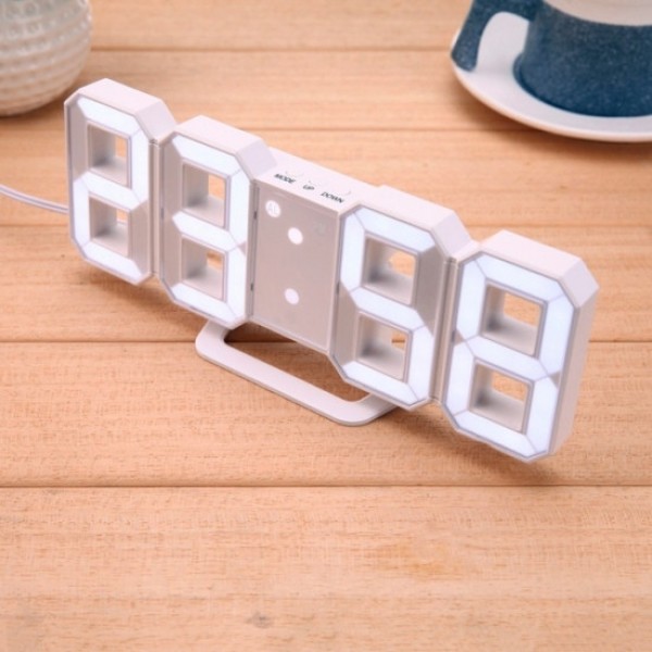 

Часы цифровые FO Cloclo светодиодные 23 х 9 х 2.5 см Белые