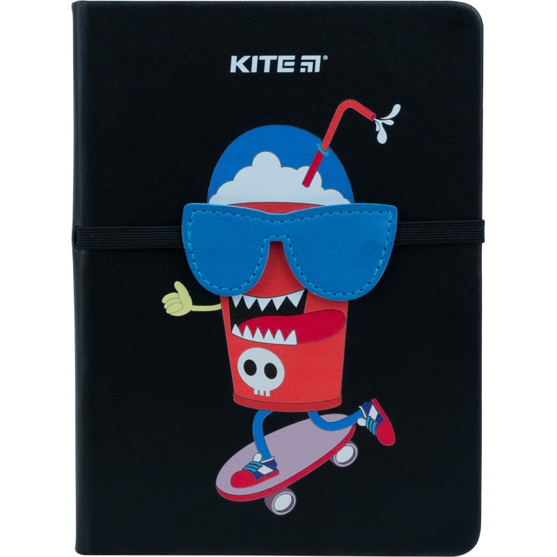 

Блокнот Kite Black skate В6 96 листов в клетку 125х176мм на резинке