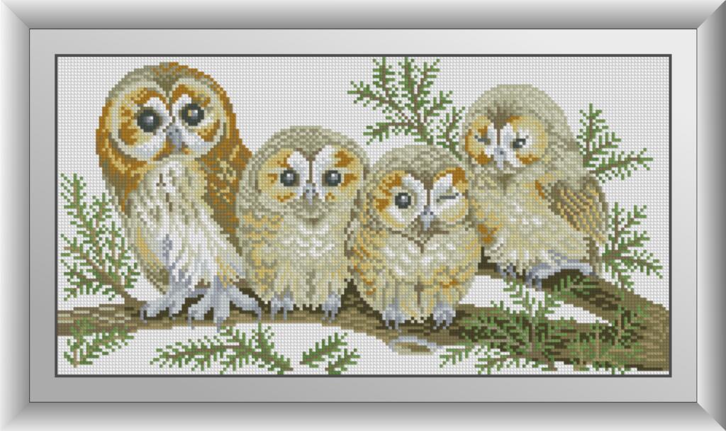 

Алмазная мозаика Семья сов Dream Art 30546 25x48см 19 цветов, квадр.стразы, полная зашивка. Набор алмазной вышивки