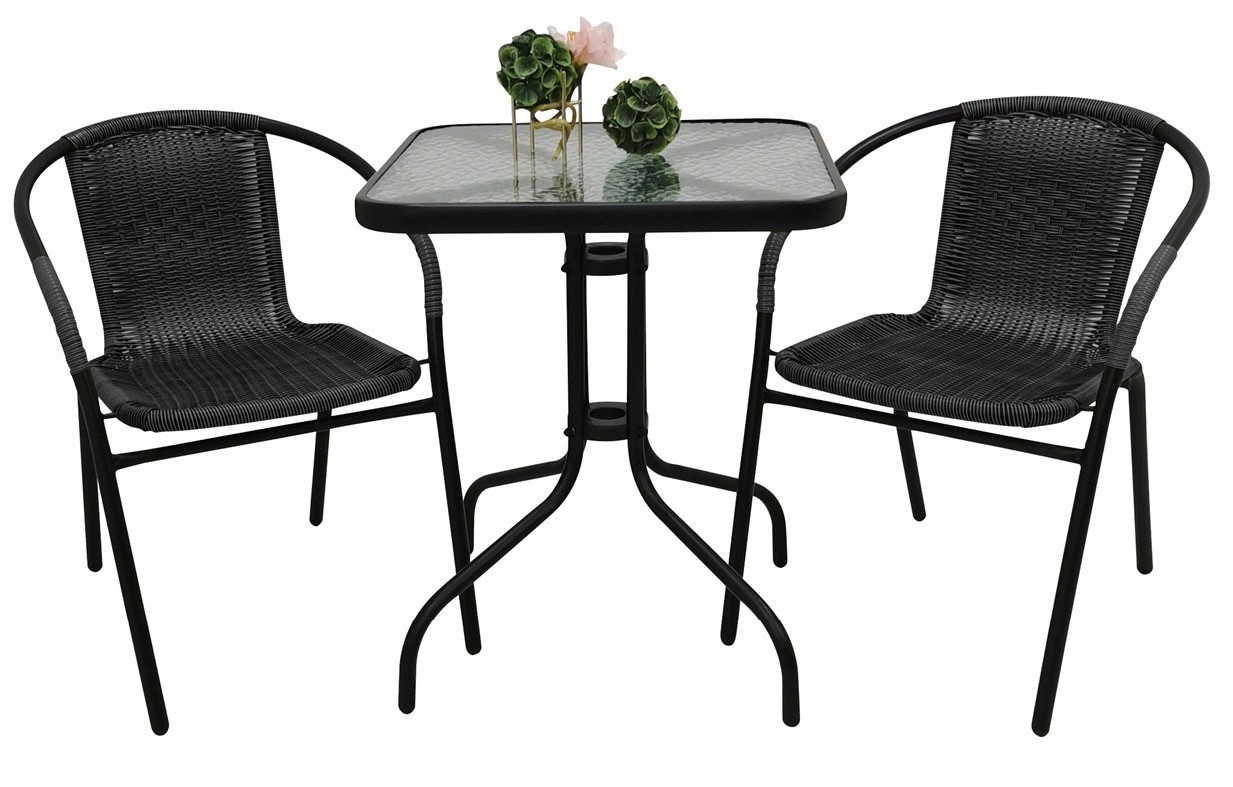 

Комплект садовой мебели Kontrast Garden BISTRO Black Cтол + 2 стула