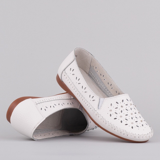 

Мокасины женские деми Allshoes 00-00005539 Белый р.42 (26,7 см.)
