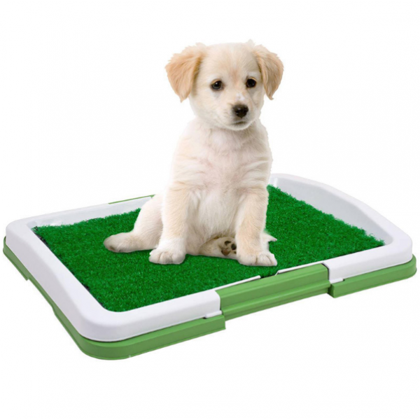 

Туалет Puppy Potty Pad для собак, лоток для щенков горшок трава из пластик (AVE 1000256284) цвет-зелено-белый.