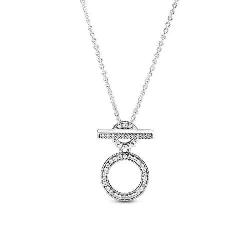 

Серебряное Колье Пандора С Двойным Кольцом и Т-Подвеской 399039C01-45