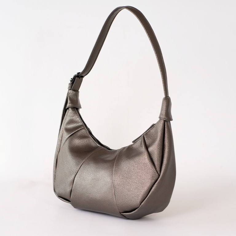 

Женская сумка хобо Ксения Monica 0221 Серый металлик