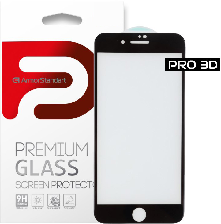 

Защитное стекло ArmorStandart Pro Evo для Apple iPhone SE New/8/7 Black (ARM55364-GP3D-BK)