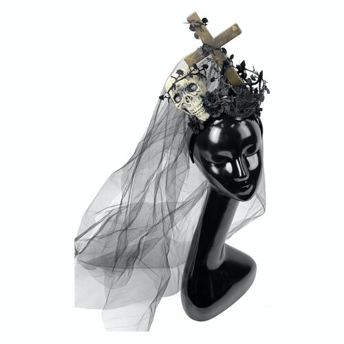 

Обруч Королева кладбища с фатой SETA Decor 17-895BLK