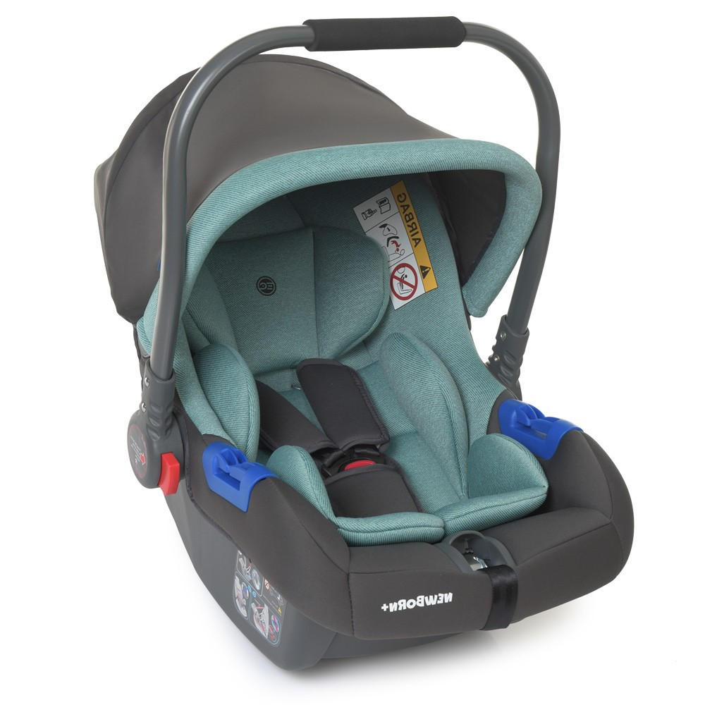 

Бебикокон детский от 0 до 15 мес (0-13 кг), козырек, качалка, ISOFIX, ME 1043 Newborn Royal Mint