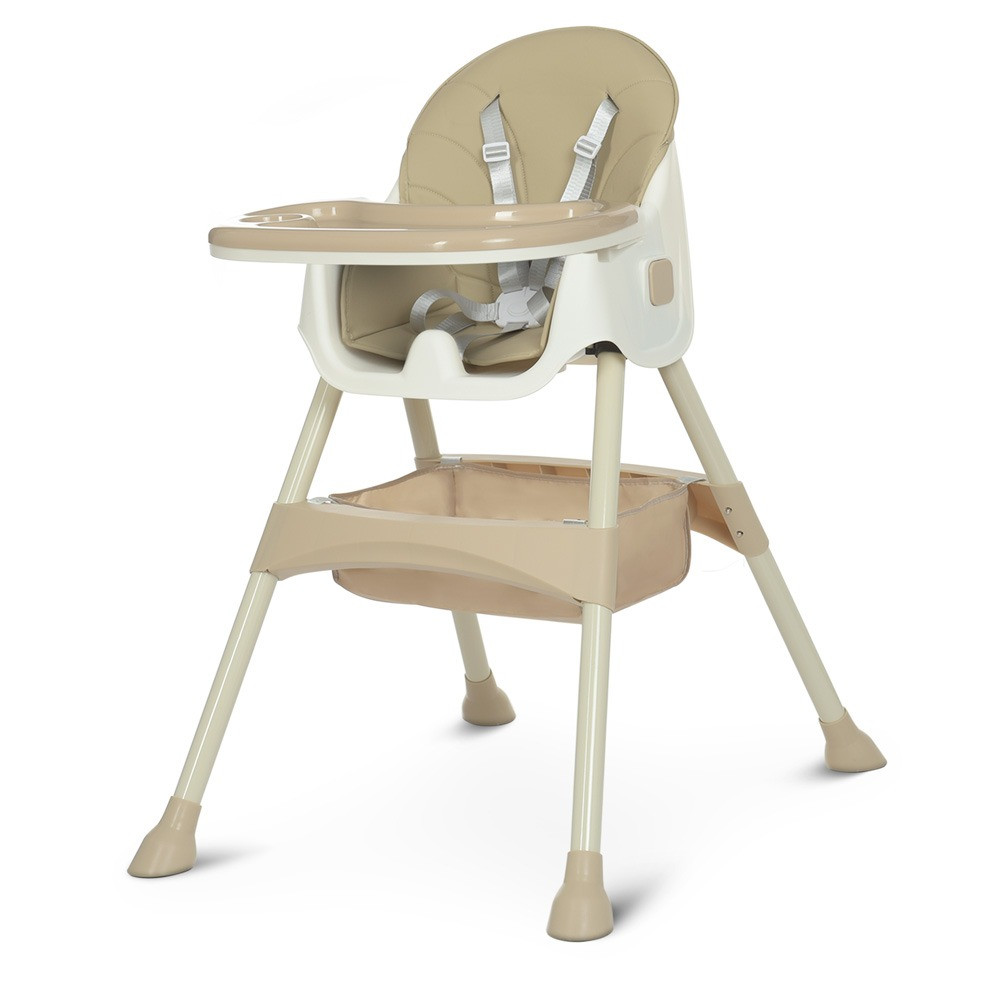 

Стульчик для кормления ребенка. Со съемным столиком и корзиной. Устойчив. Кожа. Бежевый. BAMBI M 4136-2 Beige