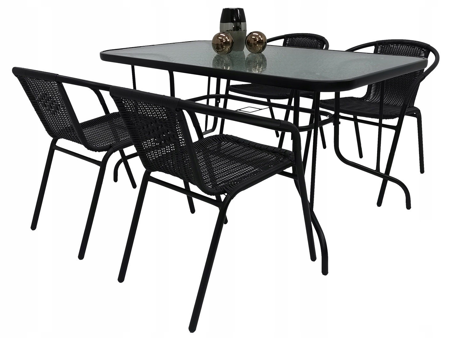 

Комплект садовой мебели Kontrast Garden BISTRO 120/70 black Cтол + 4 стулов