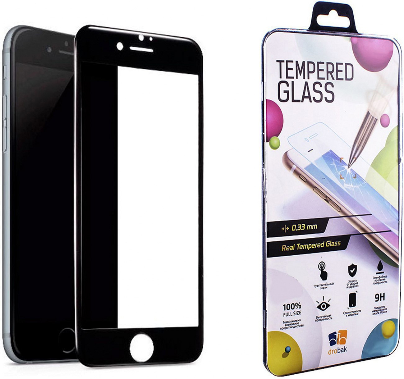 

Защитное стекло-пленка Drobak Ceramics для Apple iPhone SE (2020) Black