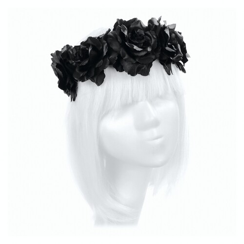 

Венок Hanna из роз черный SETA Decor 19-49BLK