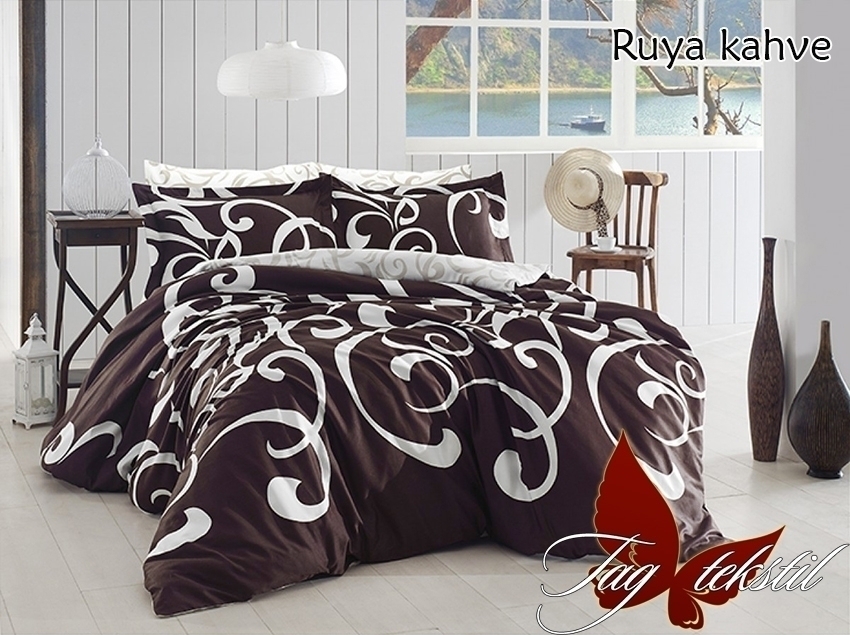 

Постельное белье с компаньоном (Ruya kahve) Семейный TAG tekstil Коричневый