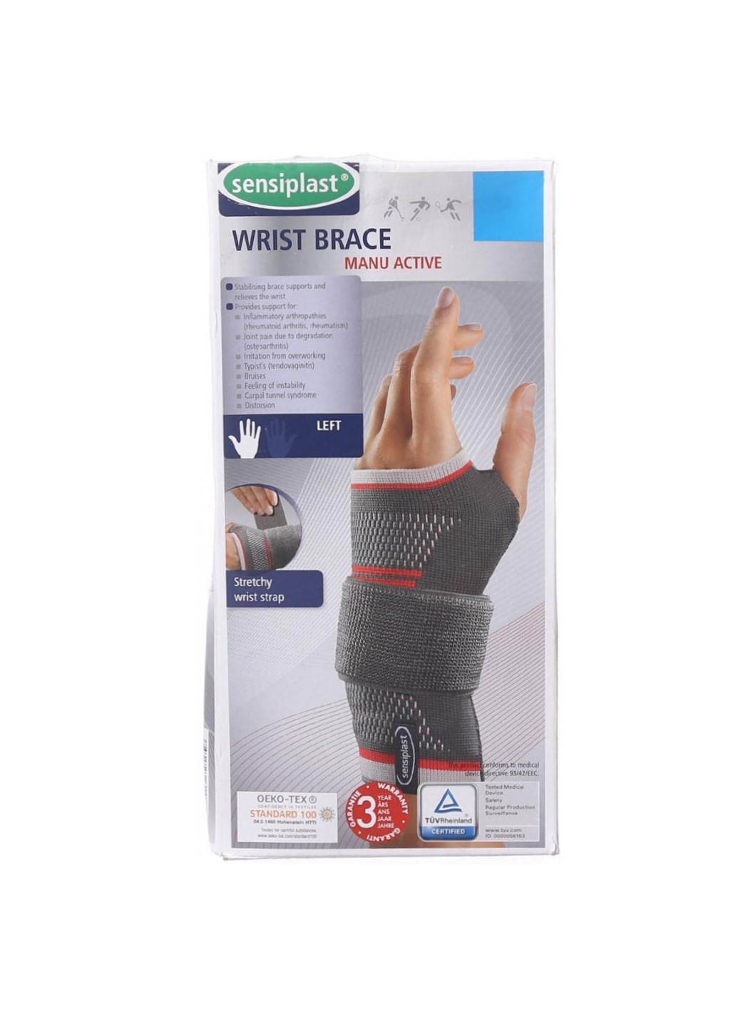 

Бандаж на левое запястье Sensiplast XL-XXL Серый 32000000198835