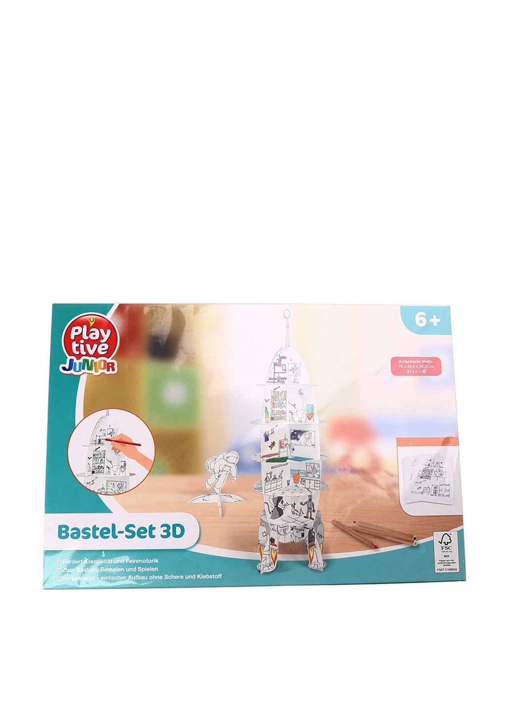 

3D Раскраска "Ракета" Playtive 75х24,5х24,5см Белый 32000000173139