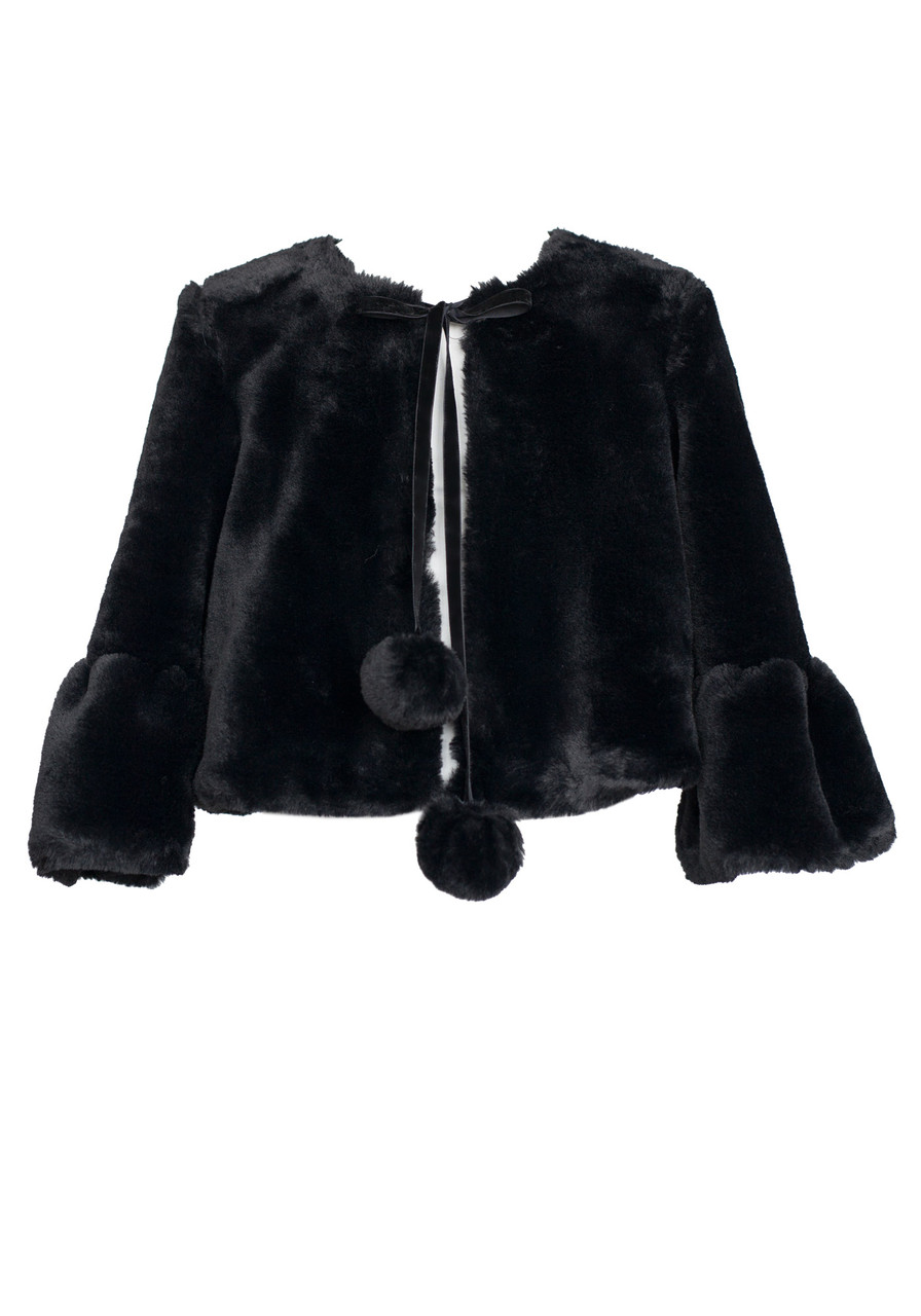 

Болеро меховое для девочки SLY 36-17 черный 152