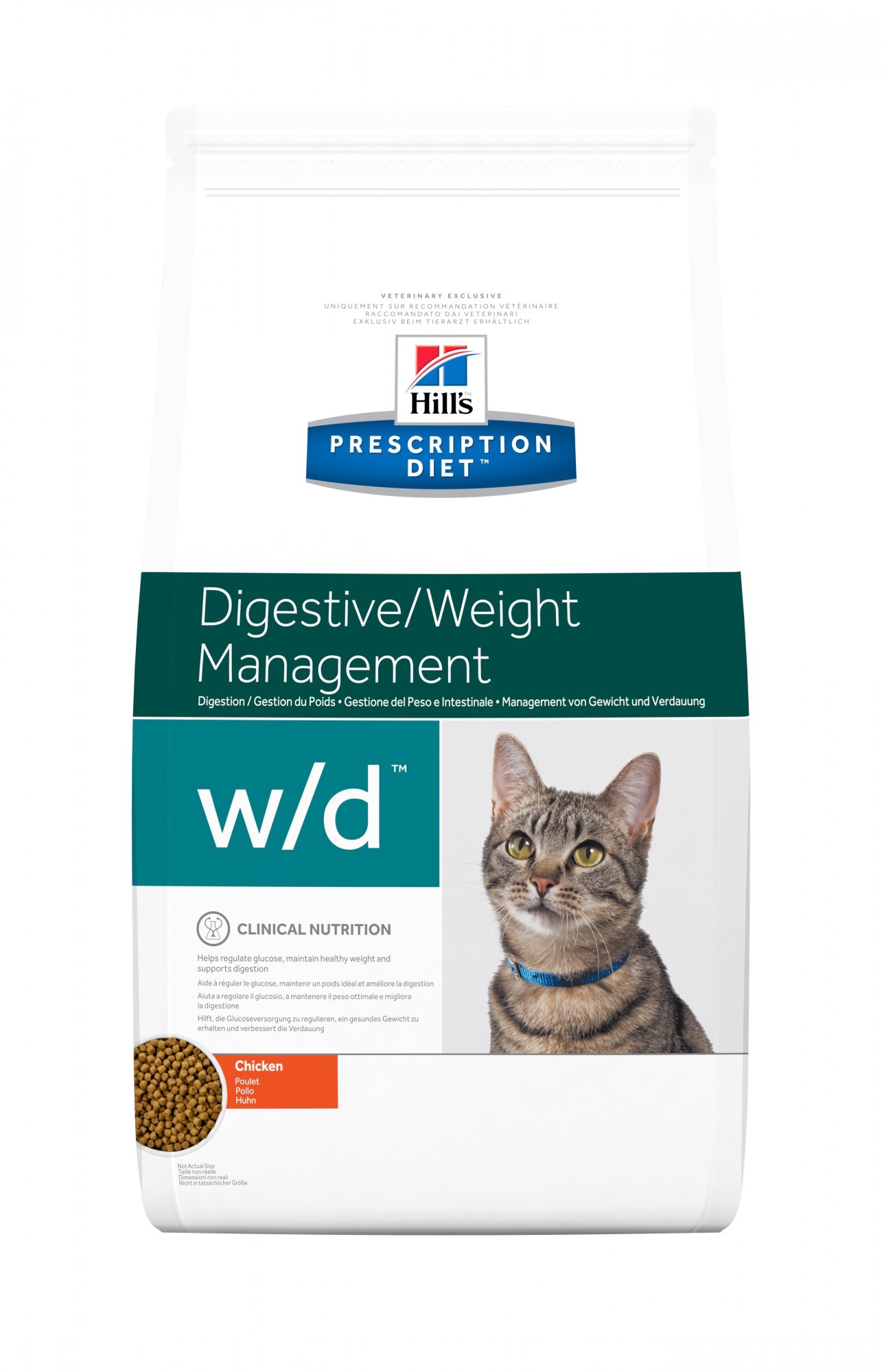 

Сухой корм для кошек Hill's Prescription Diet Feline w/d Digestive/Weight Management с курицей 1.5 кг (9191) (052742919102)