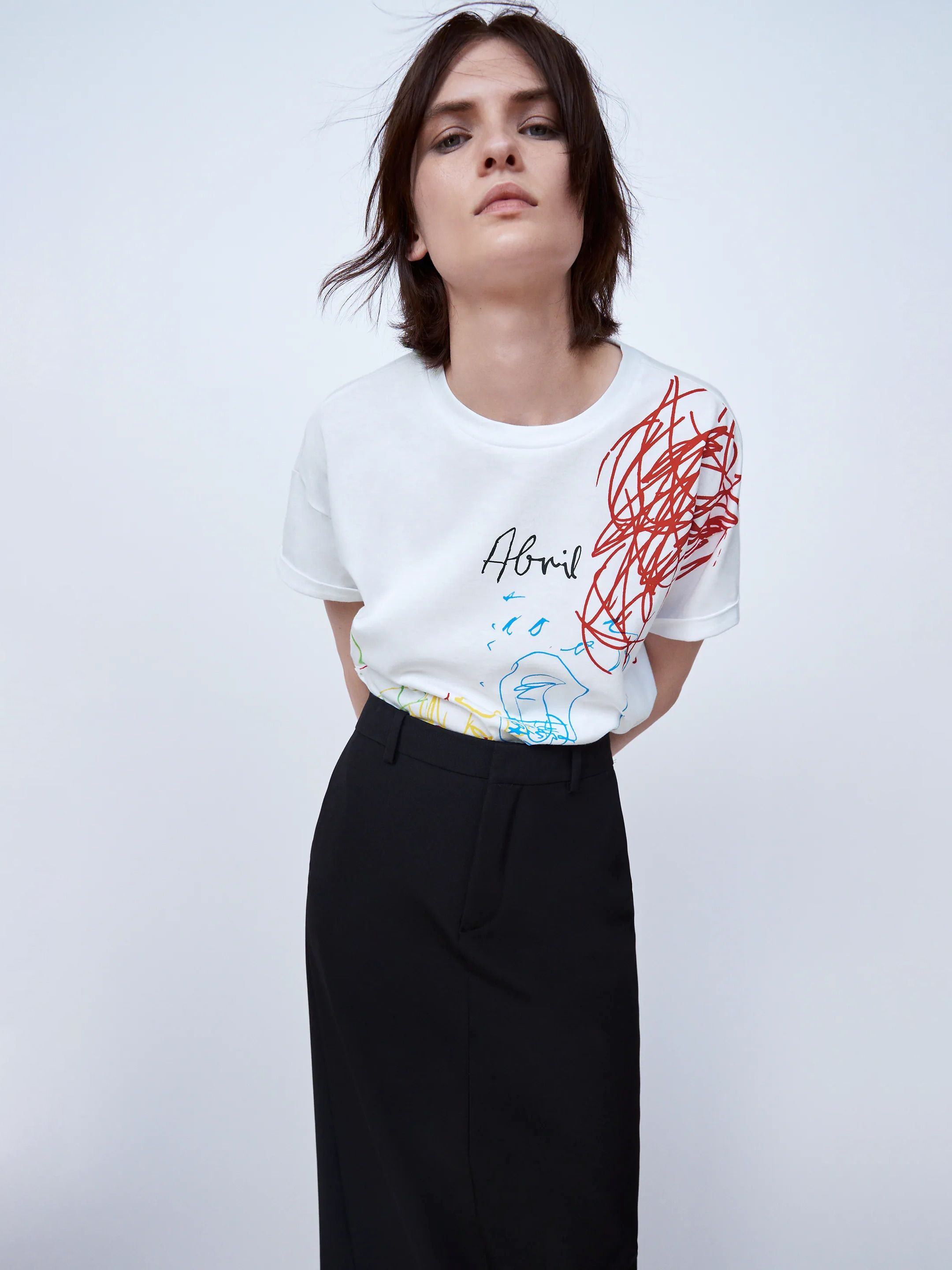 

Футболка Zara 5039-642-250  Белая, Футболка Zara 5039-642-250 M Белая