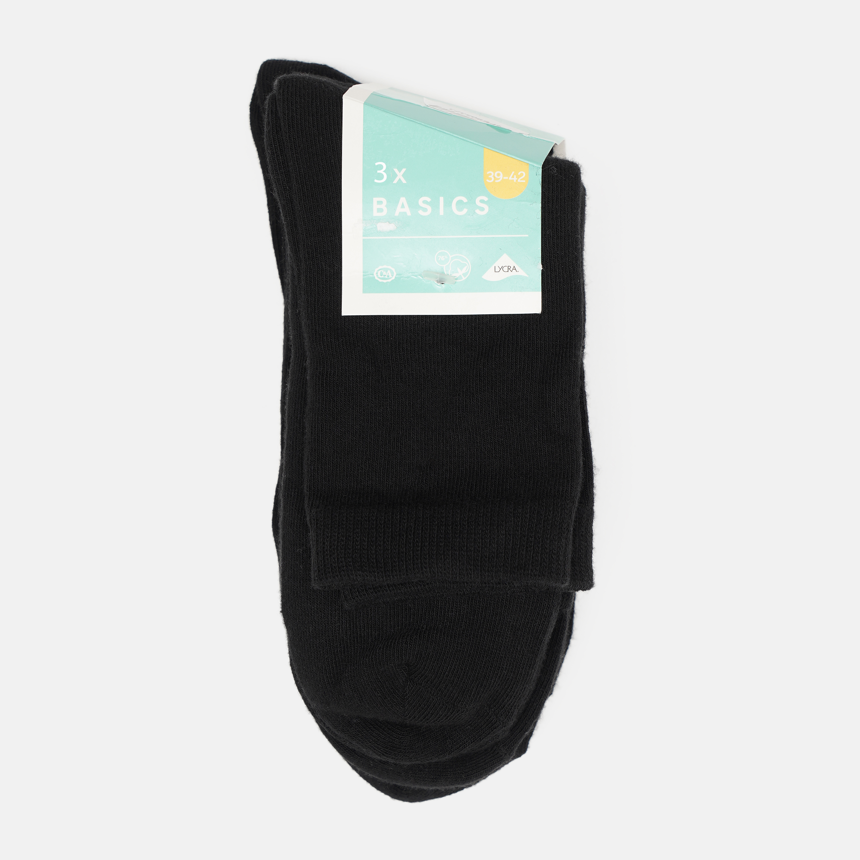 

Набор носков C&A 224-31-47444-333  3 пары Черный, Набор носков C&A 224-31-47444-333 39-42 3 пары Черный