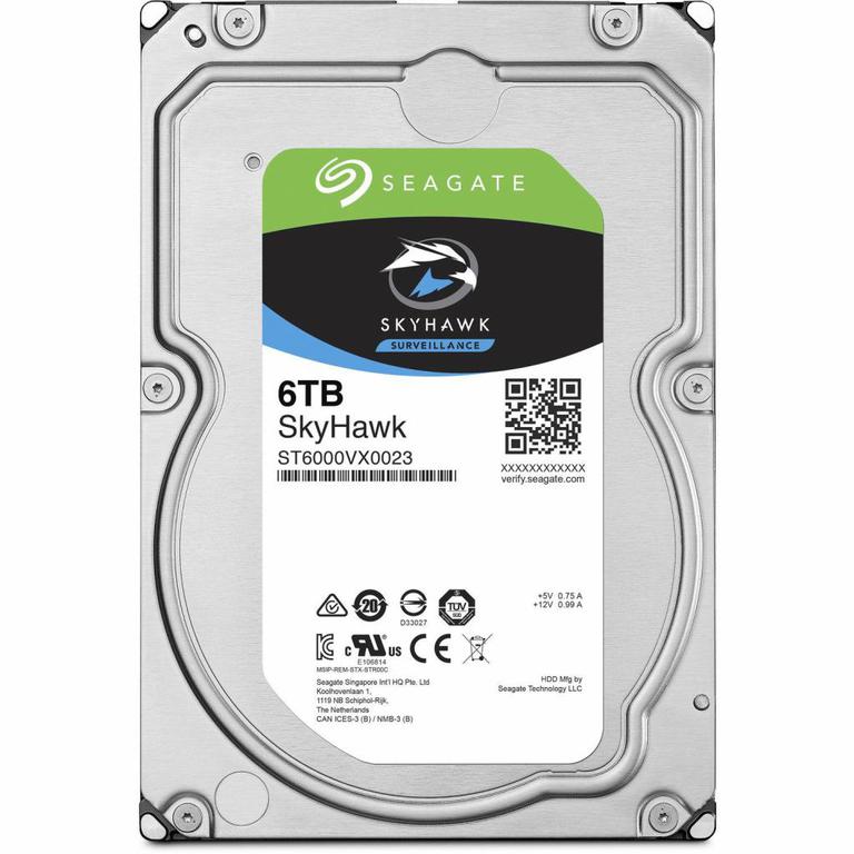 

HDD SEAGATE SkyHawk 6TB SATA 3.0 256 MB 5400 rpm Discs Heads 4/ 8 ST6 (ST6000VX001)