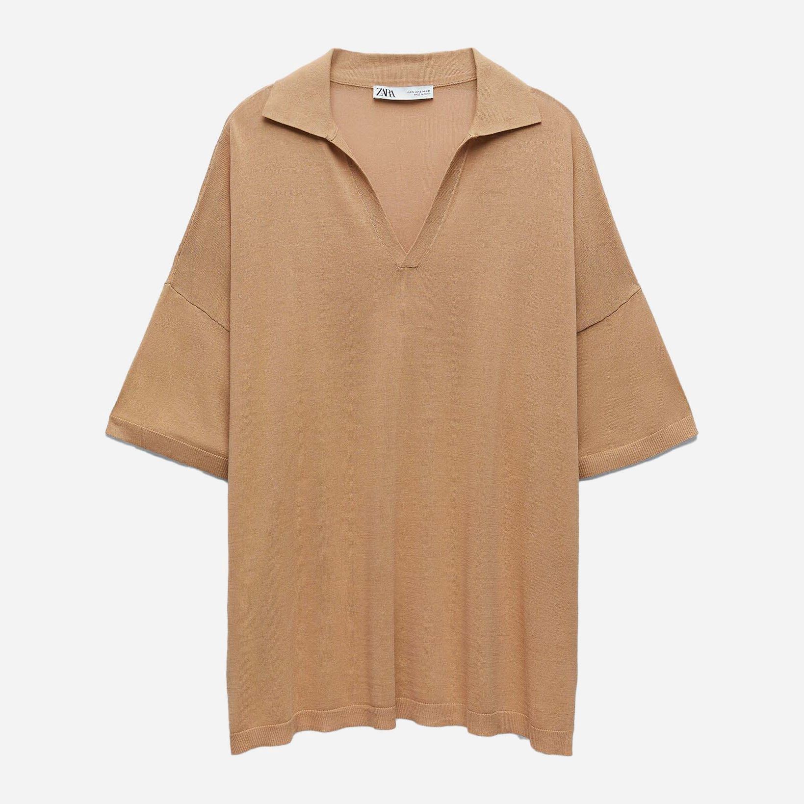 

Поло Zara 2142/041/704  Темно-бежевое, Поло Zara 2142/041/704 S Темно-бежевое