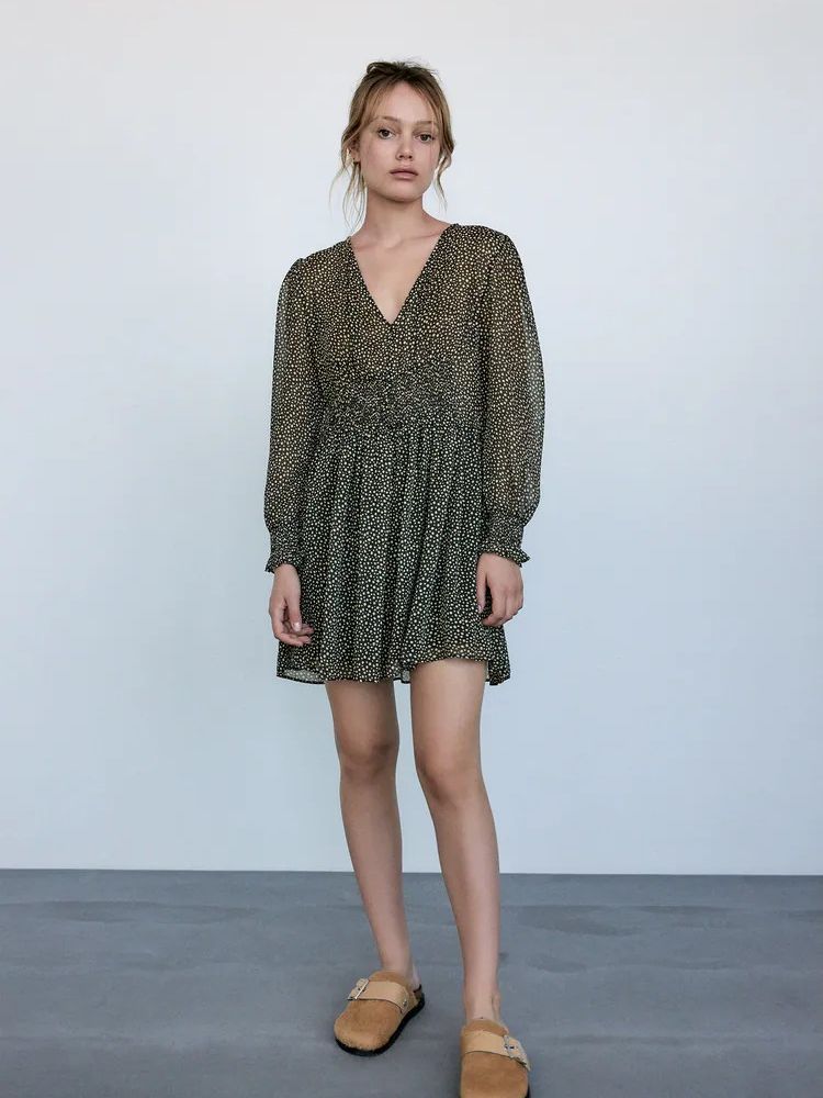 

Платье Zara 2587/155/505  Темно-зеленое, Платье Zara 2587/155/505 M Темно-зеленое