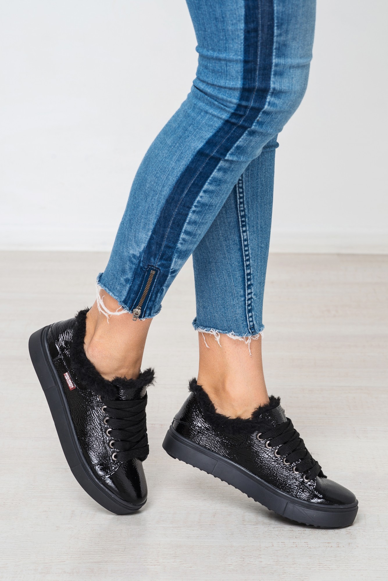 

Кожаные кеды PADUCHINI BLACK 41 27 см. Черные Зима