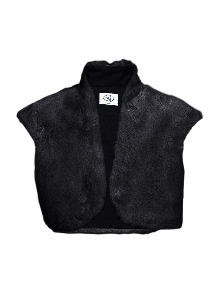 

Болеро меховое для девочки SLY 37-17 черный 140