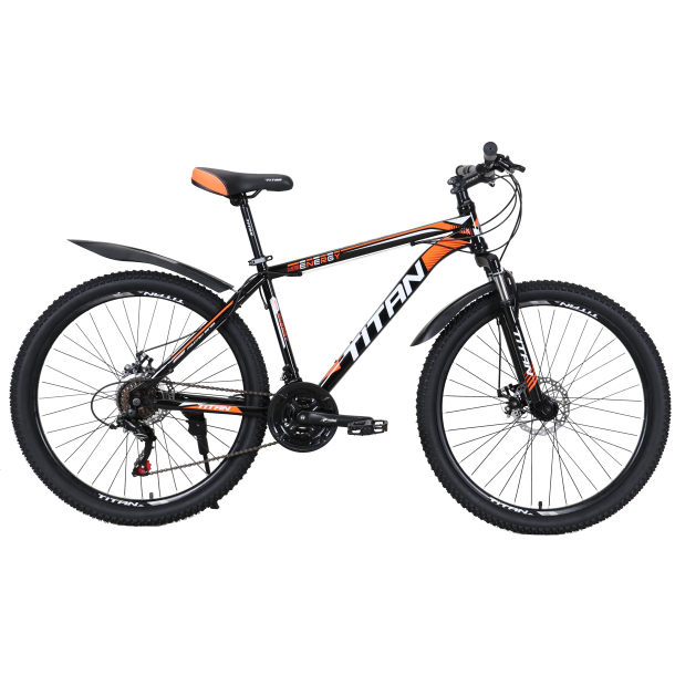 

Велосипед Titan Energy 27.5" 17" Чёрный-Оранжевый-Белый