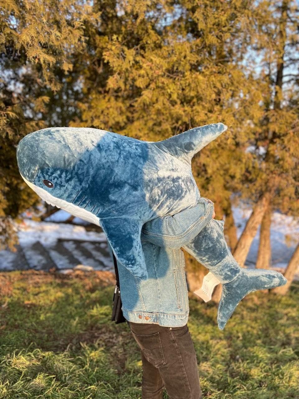 

Огромная Мягкая игрушка Акула 140 см IKEA (BLÅHAJ) New Model Blue