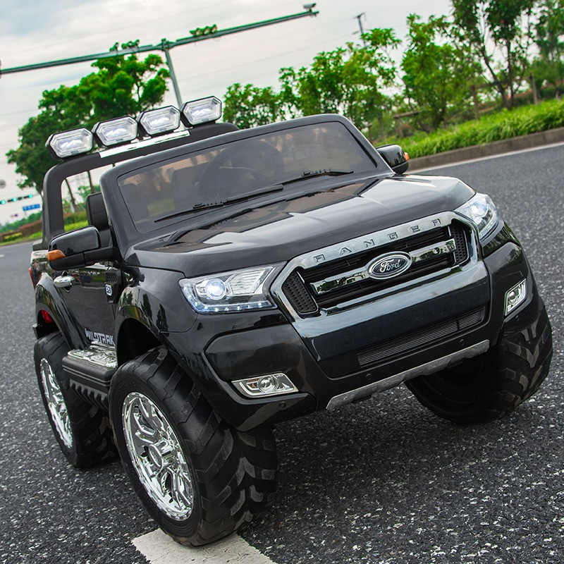 

Электромобиль Ford Ranger для детей. с 4 моторами 35W. На пульте. Мягкими EVA колеса. Черный. M 3573EBLRS-2